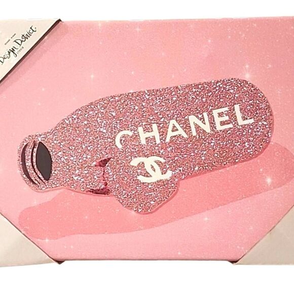 Design District Poppin Bottles w/Chanel Glitter Embellished Canvas Wall Art - Picture 1 of 5